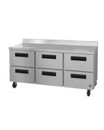 Hoshizaki CRMR72-WD6, Refrigerator, Three Section Worktop, Stainless Drawers