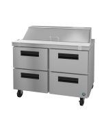 Hoshizaki CRMR48-12D4, Refrigerator, Two Section Sandwich Prep Table, Stainless Drawers